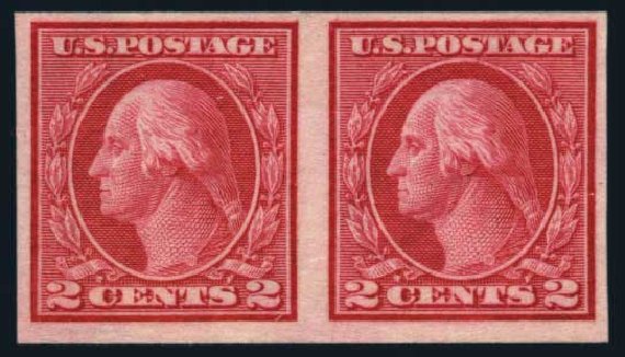 Value of US Stamps Scott Catalogue #459 - 1914 2c Washington Coil Imperf. Harmer-Schau Auction Galleries, Aug 2014, Sale 102, Lot 2029