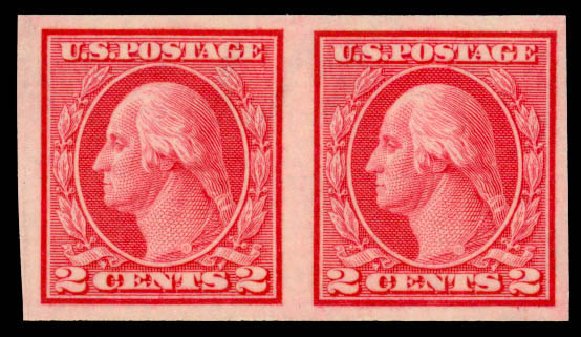 US Stamp Prices Scott #459 - 2c 1914 Washington Coil Imperf. Daniel Kelleher Auctions, Apr 2013, Sale 636, Lot 359