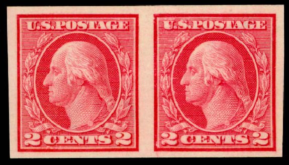 Value of US Stamp Scott Cat. # 459: 2c 1914 Washington Coil Imperf. Daniel Kelleher Auctions, Sep 2013, Sale 639, Lot 1179