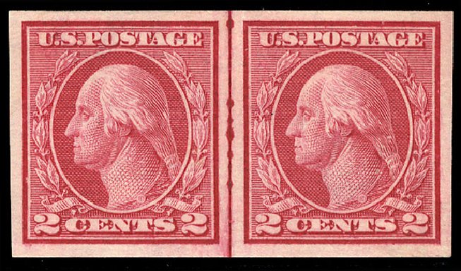 US Stamp Prices Scott Cat. # 459: 2c 1914 Washington Coil Imperf. Cherrystone Auctions, May 2008, Sale 200805, Lot 260