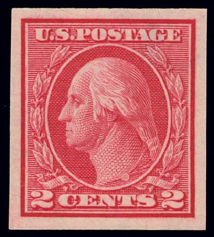 Values of US Stamp Scott Catalog 459: 2c 1914 Washington Coil Imperf. Daniel Kelleher Auctions, Feb 2013, Sale 634, Lot 290