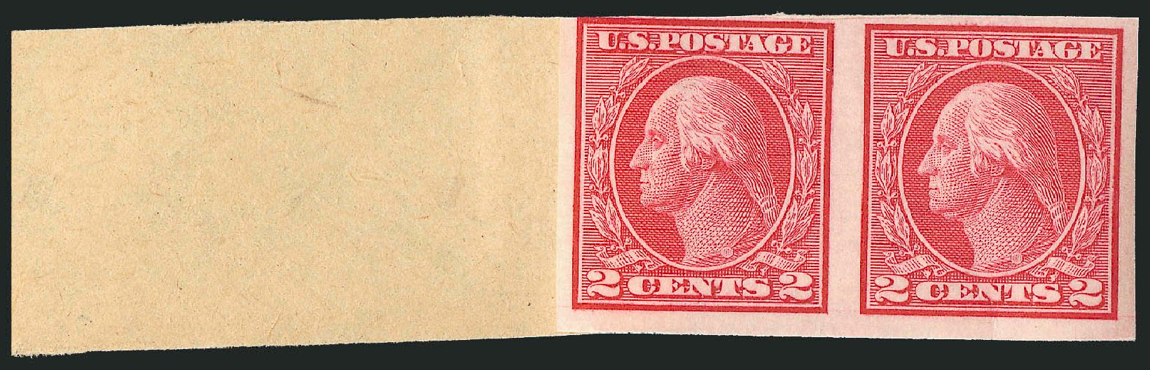 US Stamp Value Scott Catalogue # 459: 1914 2c Washington Coil Imperf. Robert Siegel Auction Galleries, Oct 2011, Sale 1014, Lot 1950
