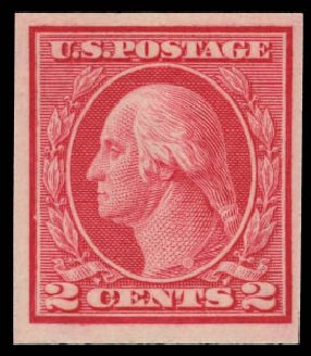 US Stamps Price Scott #459: 2c 1914 Washington Coil Imperf. Daniel Kelleher Auctions, Jan 2012, Sale 628, Lot 511