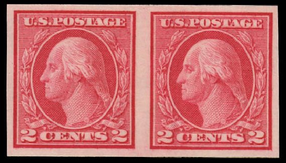Cost of US Stamps Scott Catalogue 459 - 2c 1914 Washington Coil Imperf. Daniel Kelleher Auctions, Aug 2012, Sale 631, Lot 1221