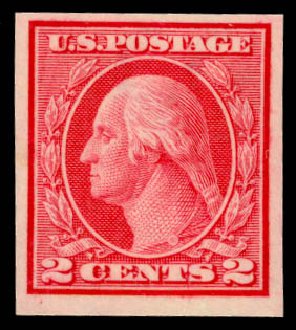 US Stamp Price Scott Catalog # 459 - 2c 1914 Washington Coil Imperf. Daniel Kelleher Auctions, May 2014, Sale 652, Lot 674