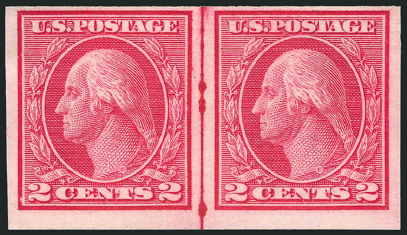 Value of US Stamps Scott Cat. # 459: 2c 1914 Washington Coil Imperf. Robert Siegel Auction Galleries, Jul 2013, Sale 1050, Lot 574