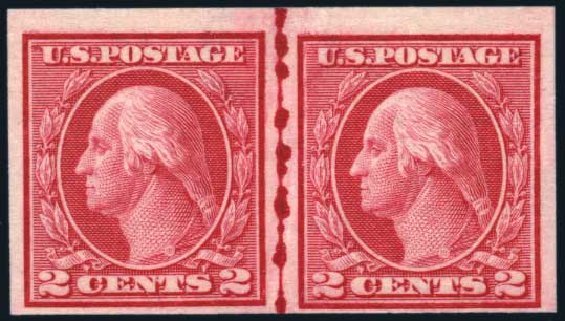 Price of US Stamps Scott Cat. 459 - 1914 2c Washington Coil Imperf. Harmer-Schau Auction Galleries, Jun 2008, Sale 78, Lot 1575