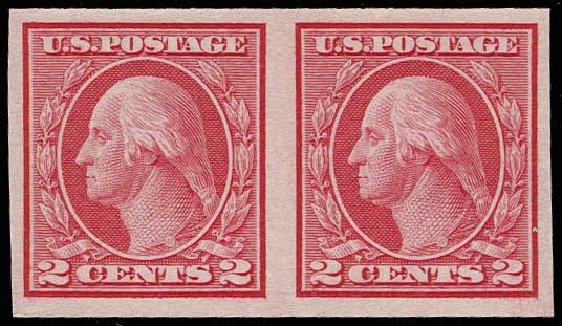US Stamps Price Scott 459 - 1914 2c Washington Coil Imperf. H.R. Harmer, Jun 2013, Sale 3003, Lot 1315