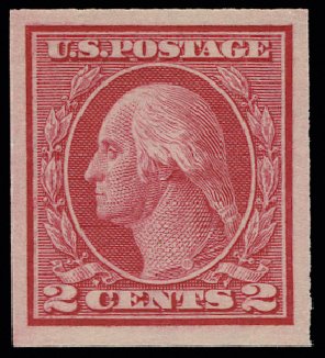Cost of US Stamps Scott Catalogue # 459: 2c 1914 Washington Coil Imperf. H.R. Harmer, May 2014, Sale 3005, Lot 1285