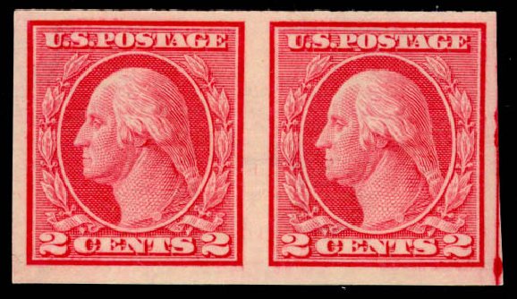 Value of US Stamps Scott Cat. 459 - 2c 1914 Washington Coil Imperf. Daniel Kelleher Auctions, May 2014, Sale 652, Lot 675