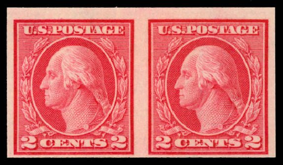 Price of US Stamps Scott Catalog 459 - 2c 1914 Washington Coil Imperf. Daniel Kelleher Auctions, Dec 2014, Sale 661, Lot 375