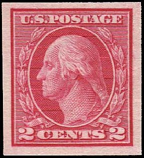 Values of US Stamps Scott Cat. #459: 1914 2c Washington Coil Imperf. Regency-Superior, Nov 2014, Sale 108, Lot 865