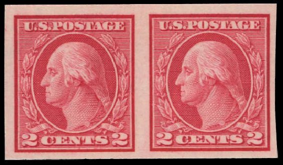 US Stamps Value Scott #459: 1914 2c Washington Coil Imperf. Daniel Kelleher Auctions, Aug 2012, Sale 631, Lot 1222
