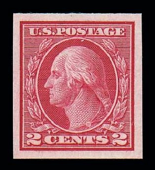 US Stamp Prices Scott Cat. # 459 - 1914 2c Washington Coil Imperf. Matthew Bennett International, Dec 2007, Sale 325, Lot 2113
