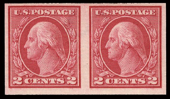 US Stamps Price Scott Cat. # 459: 1914 2c Washington Coil Imperf. Cherrystone Auctions, Mar 2009, Sale 200903, Lot 223