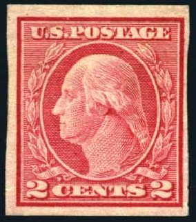 Values of US Stamp Scott Cat. #459 - 2c 1914 Washington Coil Imperf. Harmer-Schau Auction Galleries, Oct 2008, Sale 79, Lot 213