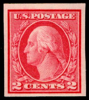US Stamp Prices Scott #459 - 1914 2c Washington Coil Imperf. Daniel Kelleher Auctions, May 2014, Sale 652, Lot 673