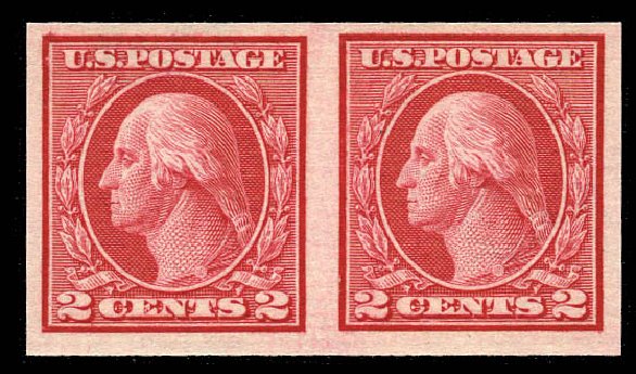 Value of US Stamps Scott Catalog 459 - 2c 1914 Washington Coil Imperf. Matthew Bennett International, Mar 2012, Sale 344, Lot 4606