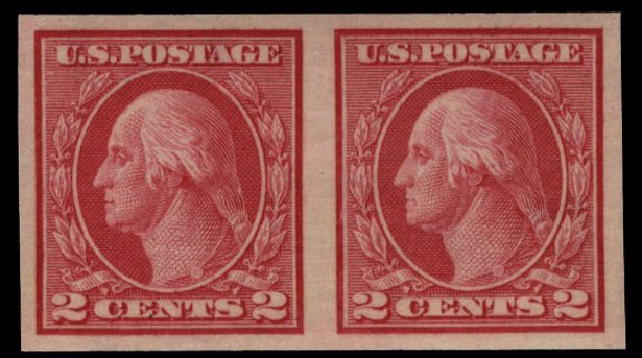 Value of US Stamps Scott Catalog 459 - 1914 2c Washington Coil Imperf. Cherrystone Auctions, Mar 2010, Sale 201003, Lot 176