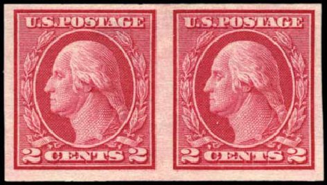 Value of US Stamps Scott Catalog #459 - 1914 2c Washington Coil Imperf. Harmer-Schau Auction Galleries, Oct 2010, Sale 87, Lot 306