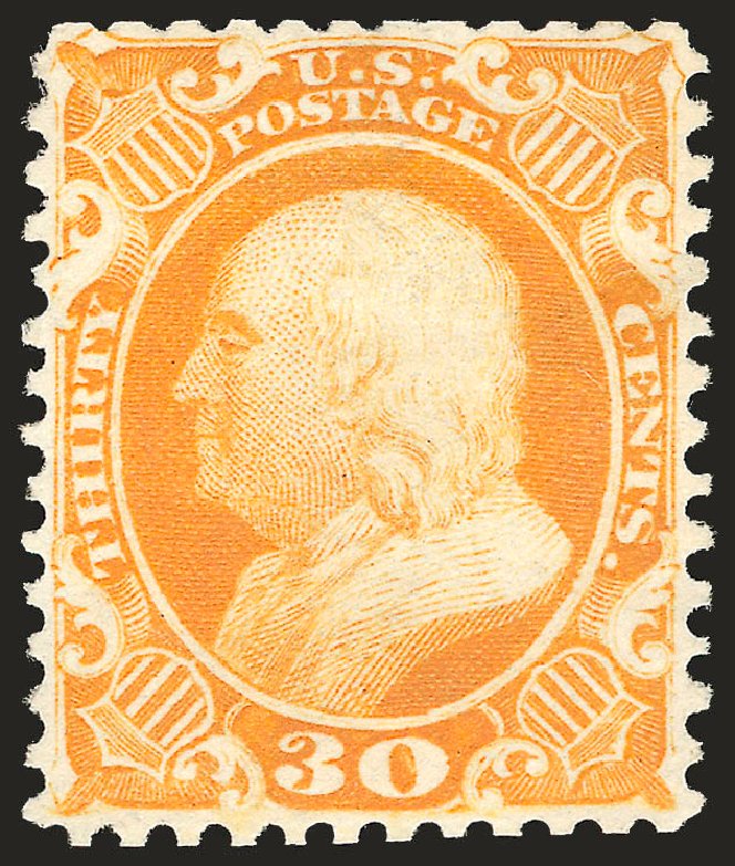 Prices of US Stamps Scott # 46: 30c 1875 Franklin Reprint. Robert Siegel Auction Galleries, Apr 2009, Sale 972, Lot 3059