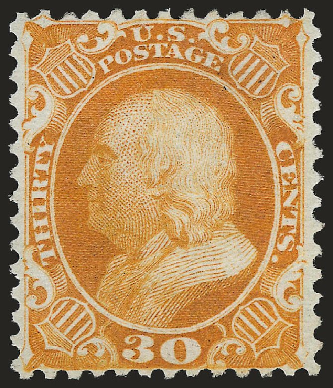 US Stamp Prices Scott Catalog 46: 1875 30c Franklin Reprint. Robert Siegel Auction Galleries, Jan 2009, Sale 968, Lot 61