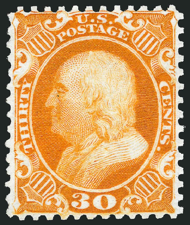 Costs of US Stamps Scott Catalog 46: 30c 1875 Franklin Reprint. Robert Siegel Auction Galleries, Sep 2008, Sale 962, Lot 2313