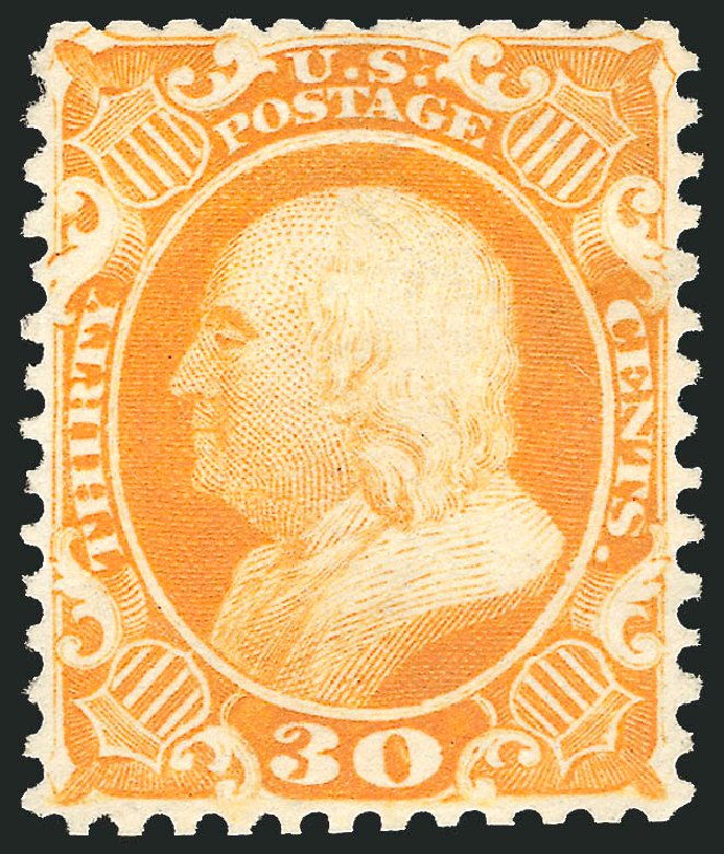 US Stamp Prices Scott Catalogue # 46 - 1875 30c Franklin Reprint. Robert Siegel Auction Galleries, Sep 2009, Sale 976, Lot 1296