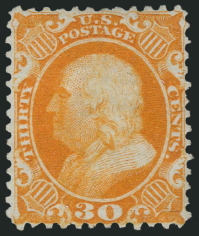 Costs of US Stamps Scott 46: 1875 30c Franklin Reprint. Robert Siegel Auction Galleries, Dec 2009, Sale 982, Lot 5176