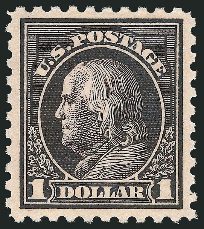 Cost of US Stamps Scott Catalog #460: 1916 US$1.00 Franklin Perf 10. Robert Siegel Auction Galleries, Dec 2009, Sale 982, Lot 5857