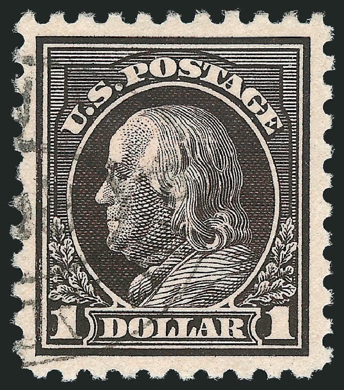 Values of US Stamp Scott Catalogue #460: US$1.00 1916 Franklin Perf 10. Robert Siegel Auction Galleries, Oct 2012, Sale 1032, Lot 3558