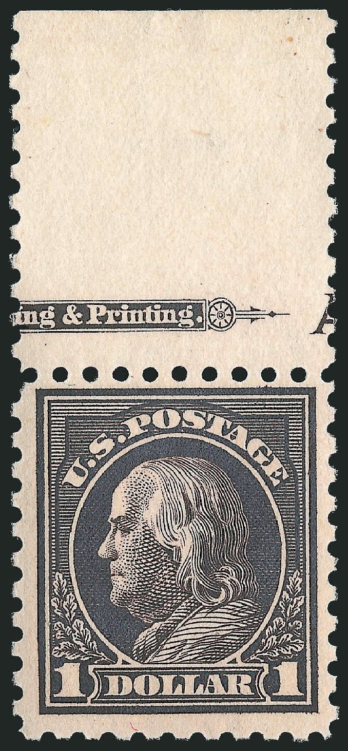 Value of US Stamps Scott # 460 - US$1.00 1916 Franklin Perf 10. Robert Siegel Auction Galleries, Mar 2014, Sale 1067, Lot 1548