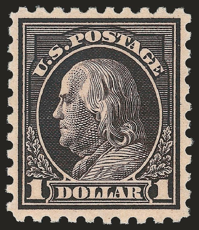 Cost of US Stamps Scott 460 - 1916 US$1.00 Franklin Perf 10. Robert Siegel Auction Galleries, Sep 2009, Sale 976, Lot 2048