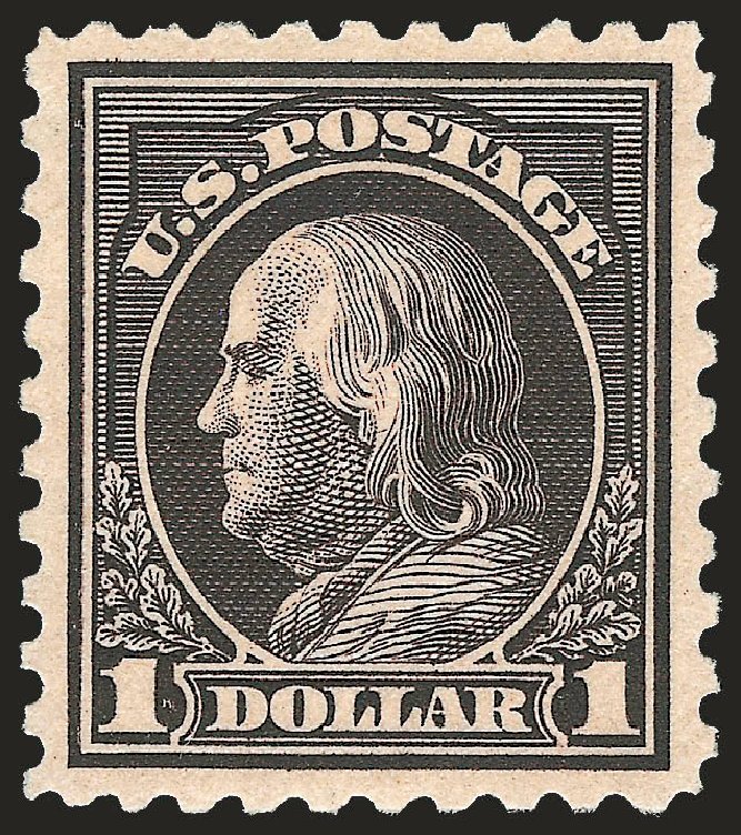 US Stamp Prices Scott Catalog # 460: US$1.00 1916 Franklin Perf 10. Robert Siegel Auction Galleries, Sep 2009, Sale 976, Lot 2049