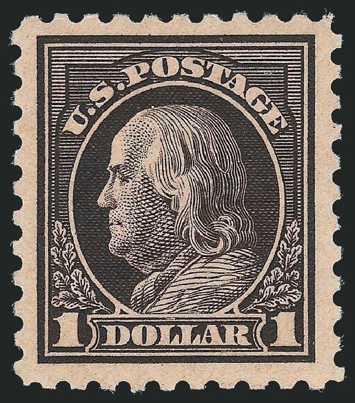 Value of US Stamps Scott Cat. # 460 - 1916 US$1.00 Franklin Perf 10. Robert Siegel Auction Galleries, Mar 2012, Sale 1019, Lot 830