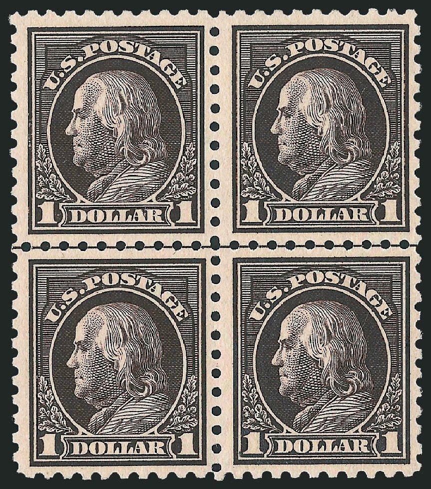 US Stamps Price Scott Cat. 460: US$1.00 1916 Franklin Perf 10. Robert Siegel Auction Galleries, Mar 2011, Sale 1007, Lot 2751