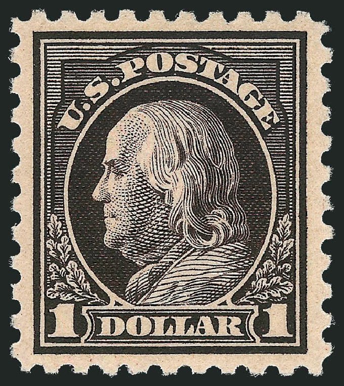 US Stamp Value Scott Catalogue # 460 - 1916 US$1.00 Franklin Perf 10. Robert Siegel Auction Galleries, Mar 2012, Sale 1019, Lot 831