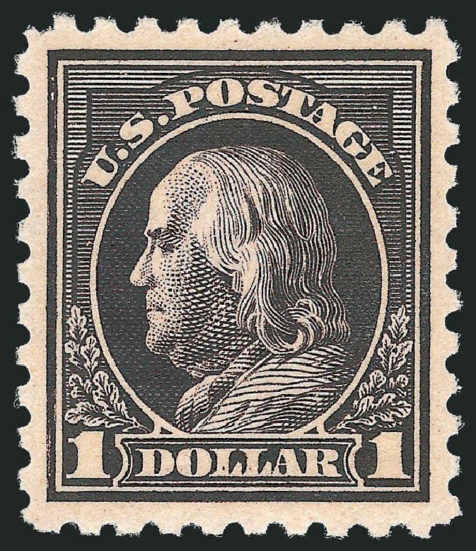 US Stamps Value Scott # 460: 1916 US$1.00 Franklin Perf 10. Robert Siegel Auction Galleries, Nov 2013, Sale 1061, Lot 3941