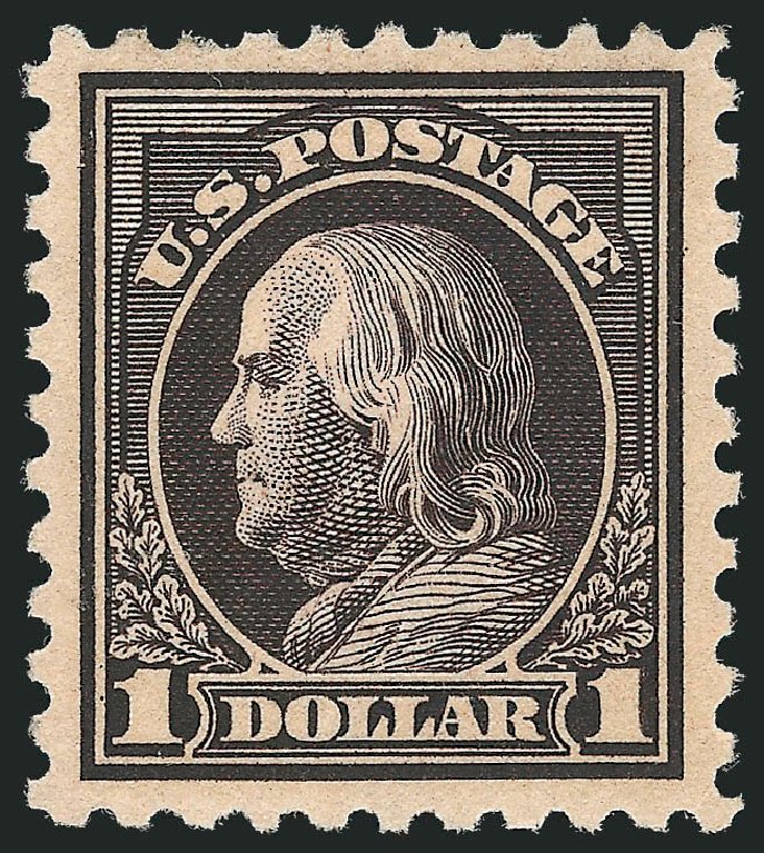 Price of US Stamps Scott # 460: 1916 US$1.00 Franklin Perf 10. Robert Siegel Auction Galleries, Oct 2011, Sale 1014, Lot 1954