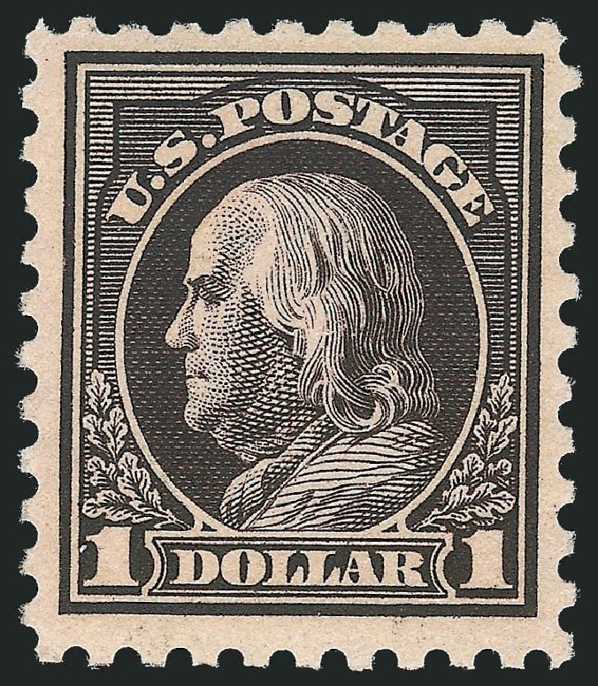 US Stamp Value Scott Cat. #460: US$1.00 1916 Franklin Perf 10. Robert Siegel Auction Galleries, Oct 2012, Sale 1033, Lot 4234