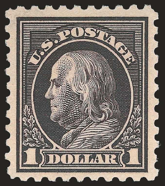 Price of US Stamps Scott Catalogue #460: 1916 US$1.00 Franklin Perf 10. Robert Siegel Auction Galleries, Apr 2009, Sale 972, Lot 3344