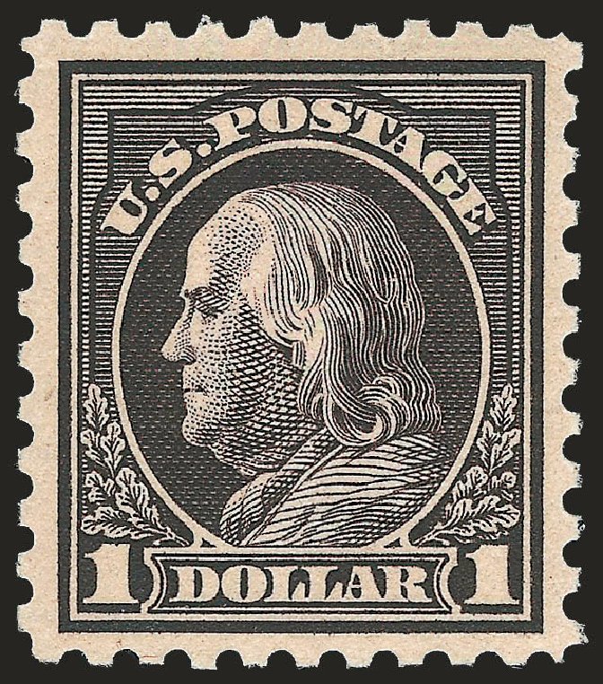Price of US Stamp Scott Cat. 460 - US$1.00 1916 Franklin Perf 10. Robert Siegel Auction Galleries, Jun 2009, Sale 975, Lot 1885