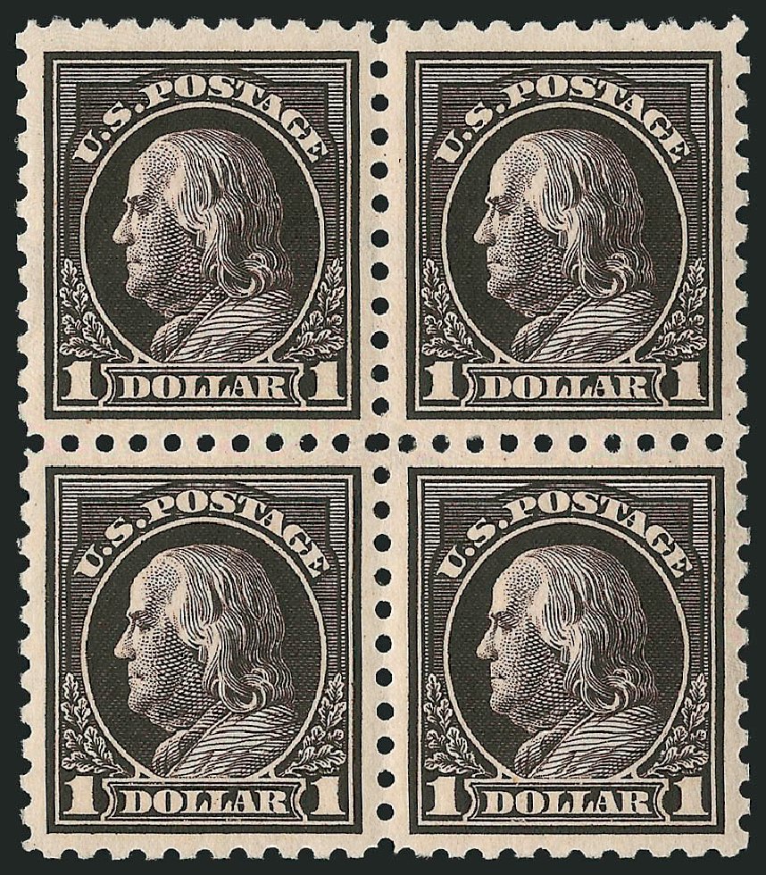 Value of US Stamp Scott Cat. # 460 - 1916 US$1.00 Franklin Perf 10. Robert Siegel Auction Galleries, Mar 2012, Sale 1019, Lot 832