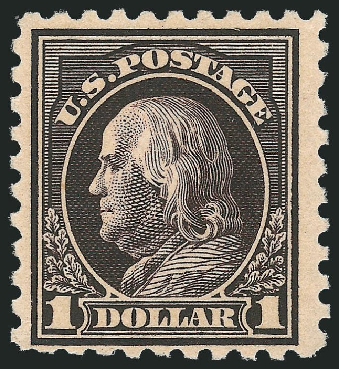 Costs of US Stamp Scott Catalogue 460 - 1916 US$1.00 Franklin Perf 10. Robert Siegel Auction Galleries, Oct 2011, Sale 1014, Lot 1953