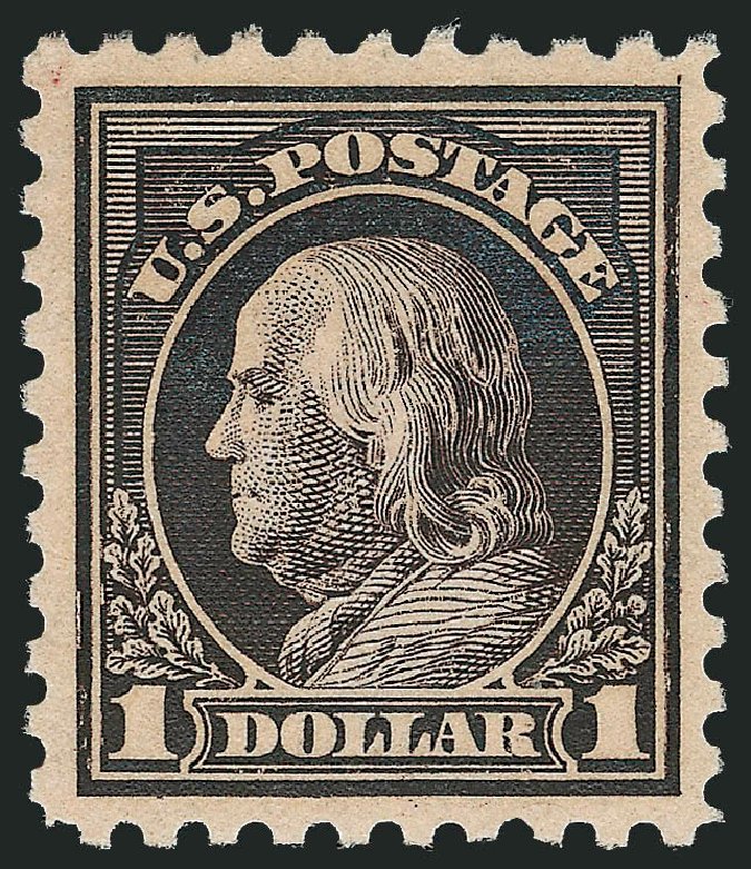 Value of US Stamps Scott Catalog 460: US$1.00 1916 Franklin Perf 10. Robert Siegel Auction Galleries, Sep 2009, Sale 968B, Lot 606