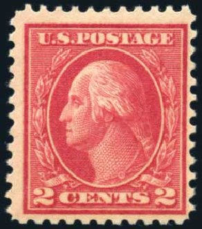 US Stamps Value Scott Catalogue 461: 1915 2c Washington Perf 11. Harmer-Schau Auction Galleries, Feb 2009, Sale 80, Lot 1327