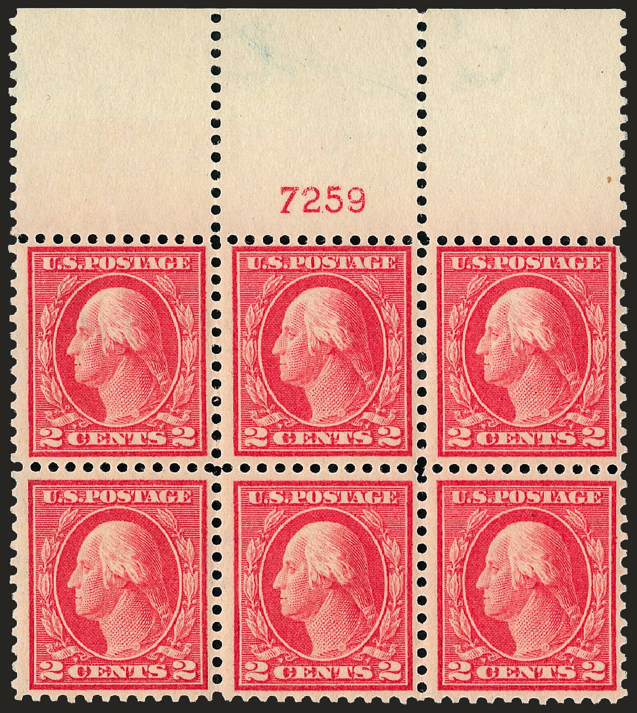 US Stamp Values Scott Catalogue #461: 1915 2c Washington Perf 11. Robert Siegel Auction Galleries, Sep 2008, Sale 962, Lot 2747