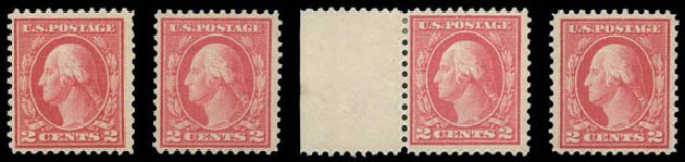 US Stamps Values Scott Cat. #461: 2c 1915 Washington Perf 11. Matthew Bennett International, Sep 2010, Sale 333, Lot 3764