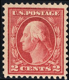 US Stamps Values Scott 461: 2c 1915 Washington Perf 11. Cherrystone Auctions, Jan 2008, Sale 200801, Lot 1224
