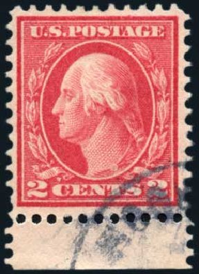Values of US Stamps Scott Catalogue #461 - 1915 2c Washington Perf 11. Harmer-Schau Auction Galleries, Feb 2010, Sale 84, Lot 1603